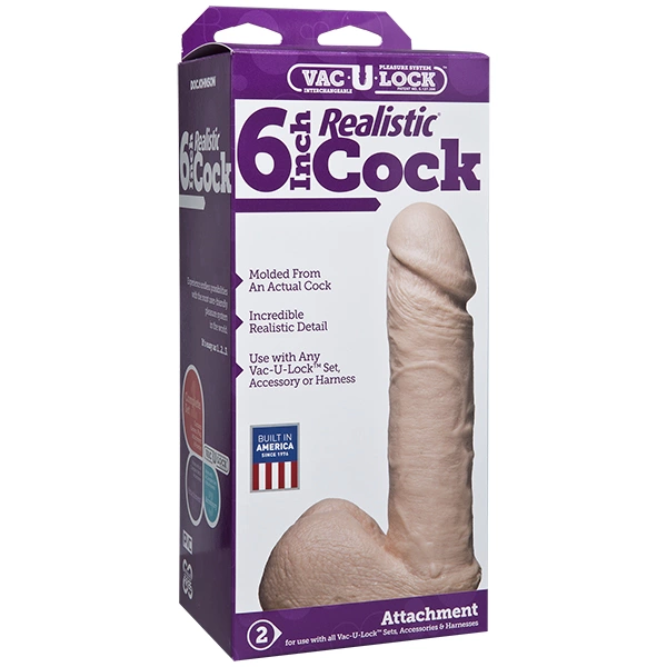 Realistyczne strapon dildo w kolorze beżowym Doc Johnson Realistic Dildo