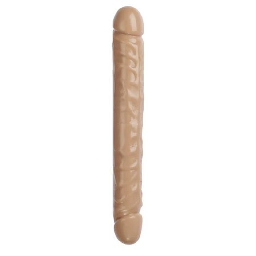 Podwójny realistyczny penis silikonowy do masturbacji w kolorze beżowym Doc Johnson Header 45 cm