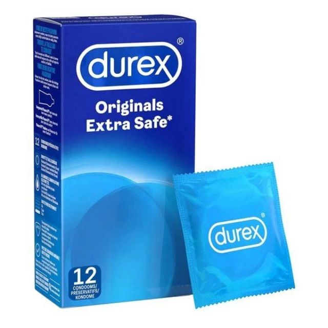 Prezerwatywy lateksowe przezroczyste i gładkie do seksu waginalnego Durex Originals Extra Safe 12 szt