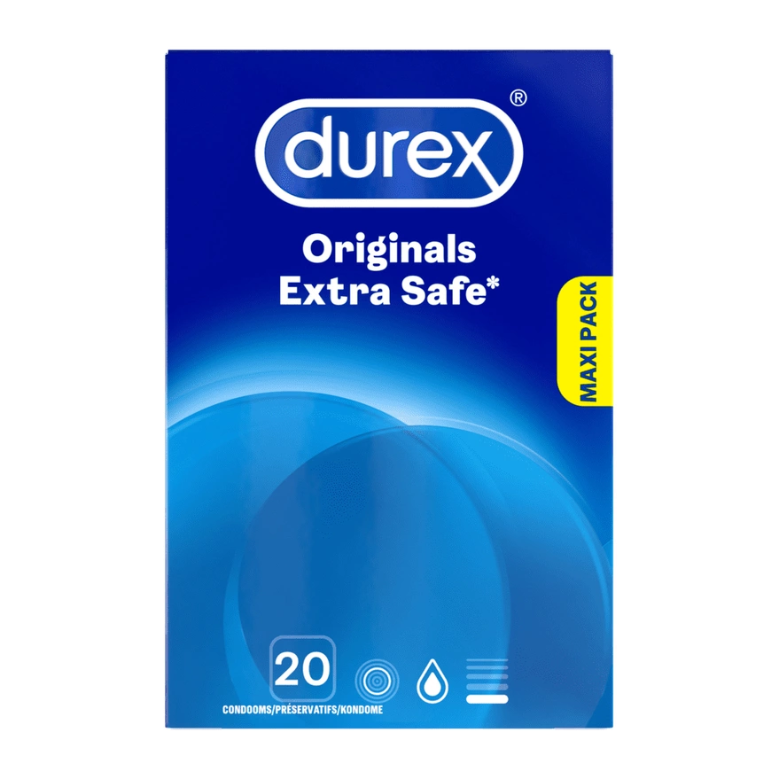 Prezerwatywy lateksowe przezroczyste i gładkie do seksu waginalnego Durex Originals Extra Safe 20 szt