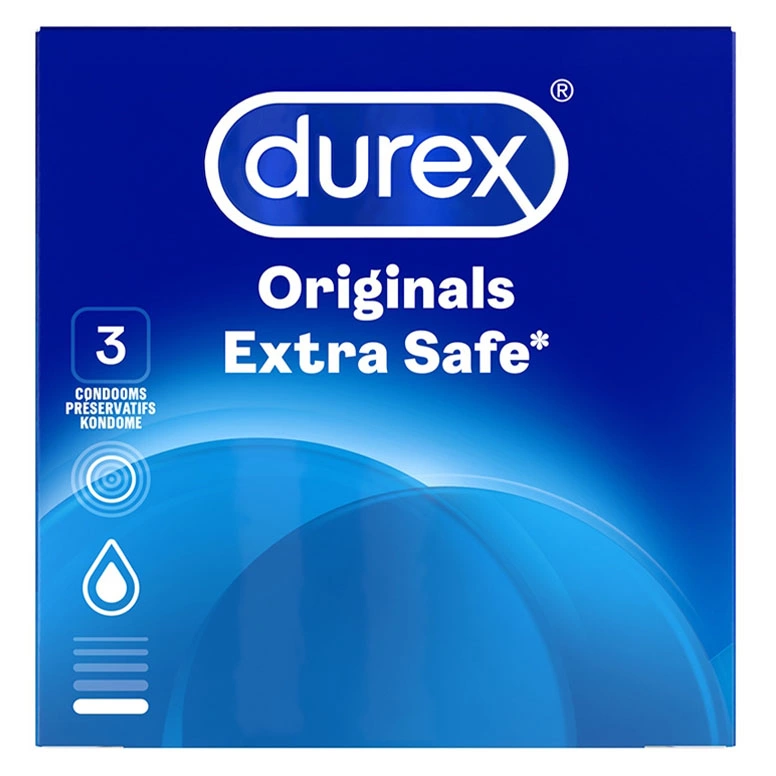Prezerwatywy lateksowe przezroczyste i gładkie do seksu waginalnego Durex Originals Extra Safe 3 szt