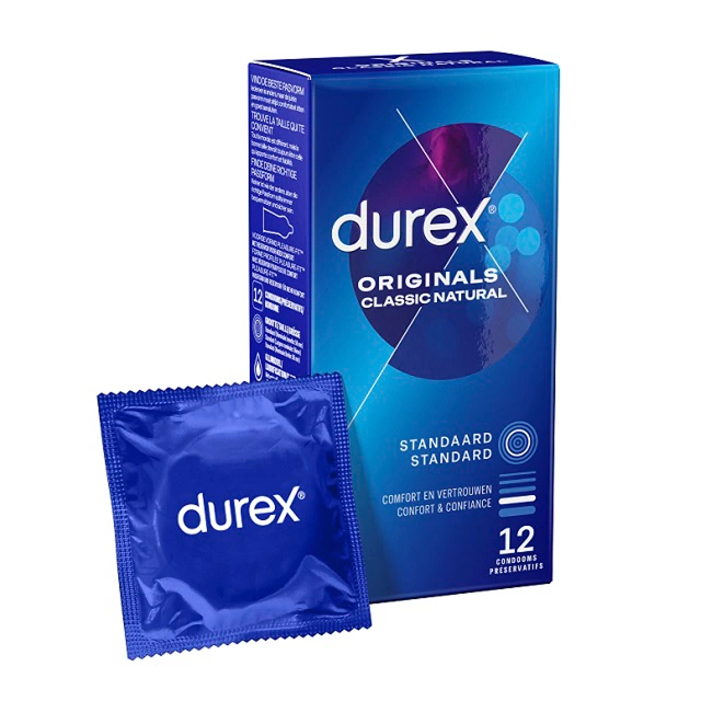 Prezerwatywy lateksowe przezroczyste gładkie do seksu waginalnego Durex Classic 12 szt