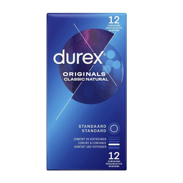 Prezerwatywy lateksowe przezroczyste gładkie do seksu waginalnego Durex Classic 12 szt