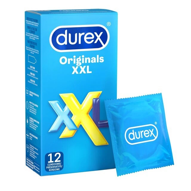 Prezerwatywy lateksowe przezroczyste gładkie do seksu waginalnego Durex Originals XXL 12 szt