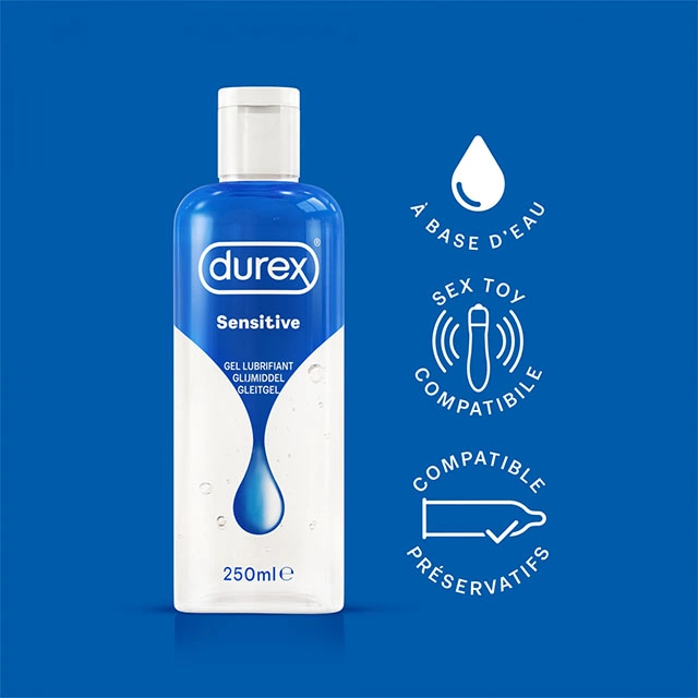 Nawilżający lubrykant na bazie wody do uniwersalnego użytku Durex Lubricant Sensitive 250 ml Nawilżający lubrykant na bazie wody do uniwersalnego użytku Durex Lubricant Sensitive 250 ml