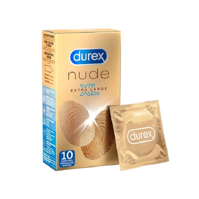 Prezerwatywy cienkie lateksowe przezroczyste gładkie Durex Nude XL 10 szt