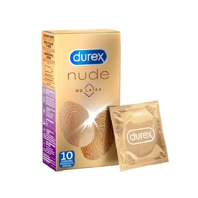 Prezerwatywy cienki silikon przezroczysty gładki Durex Nude No Latex 10 szt