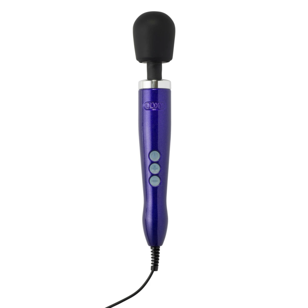 Fioletowy silikonowy przewodowy masażer do masturbacji łechtaczki Doxy Die Cast Wand 