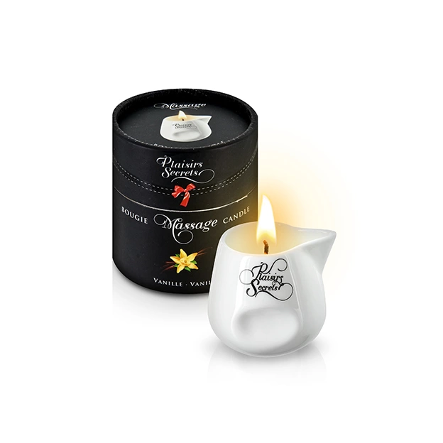 Świeca do masażu z aromatem wanilii Plaisirs Secrets 80 ml