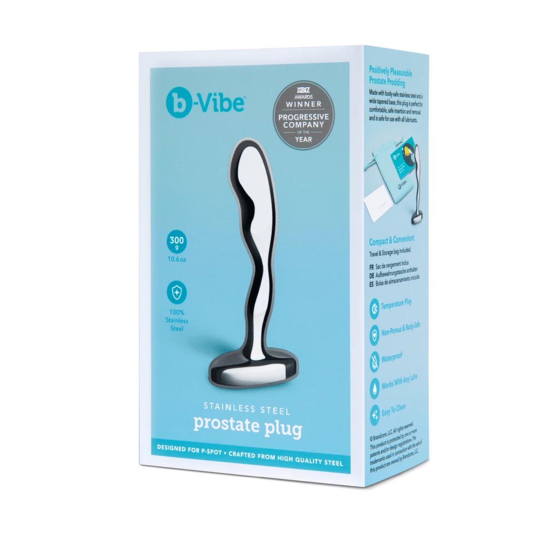 b-Vibe Stainless Steel Plug Prostatyczny z Bezpiecznym Uchwytom
