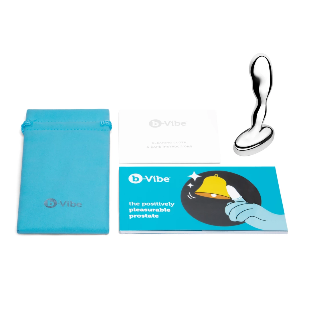 b-Vibe Stainless Steel Plug Prostatyczny z Bezpiecznym Uchwytom
