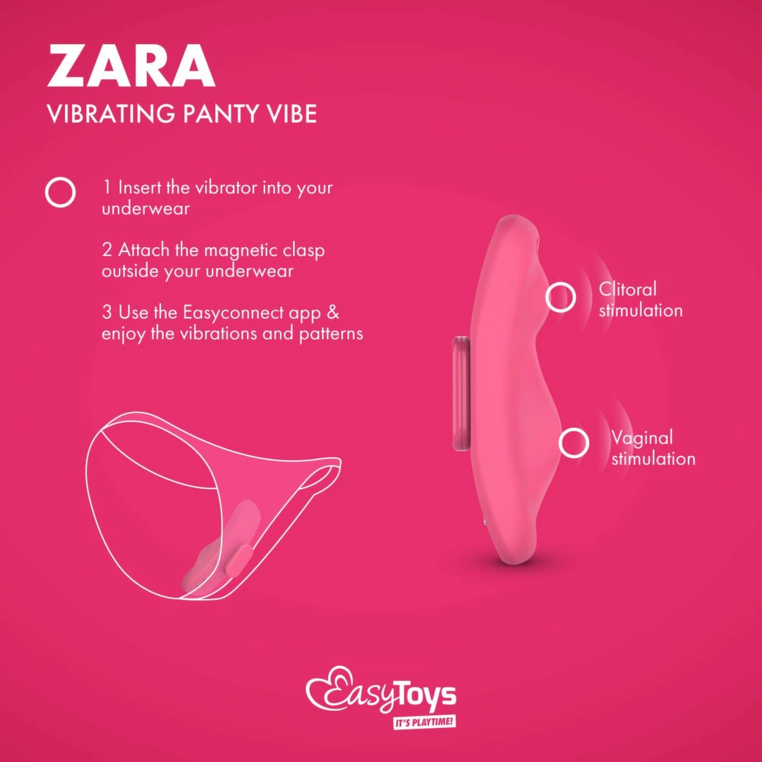 EasyConnect Zara - Intymny Wibrator Sterowany Aplikacją, Magnetyczny Klips