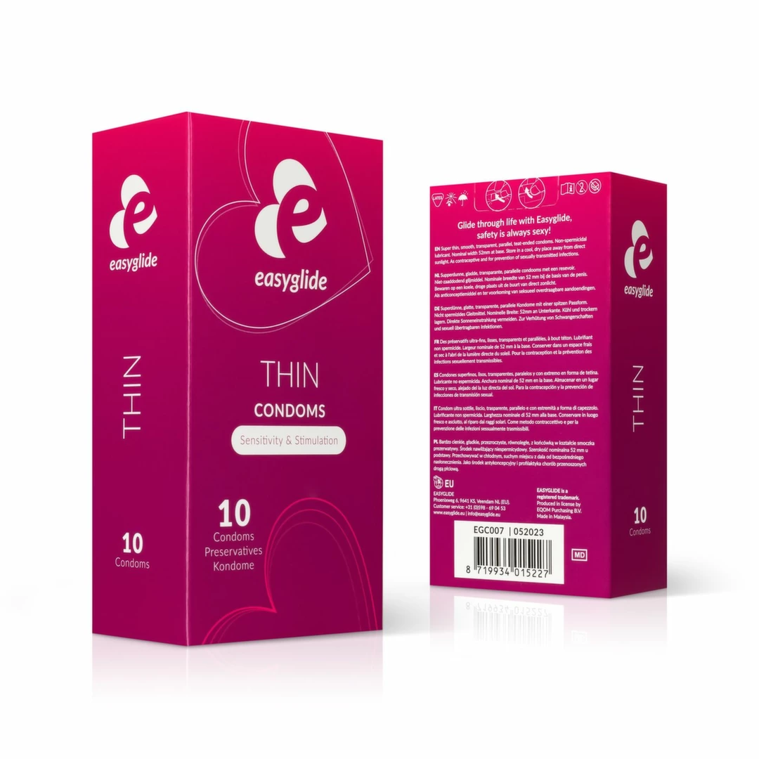 EasyGlide Extra Thin Prezerwatywy Anatomiczne Ultra Cienkie 10 sztuk