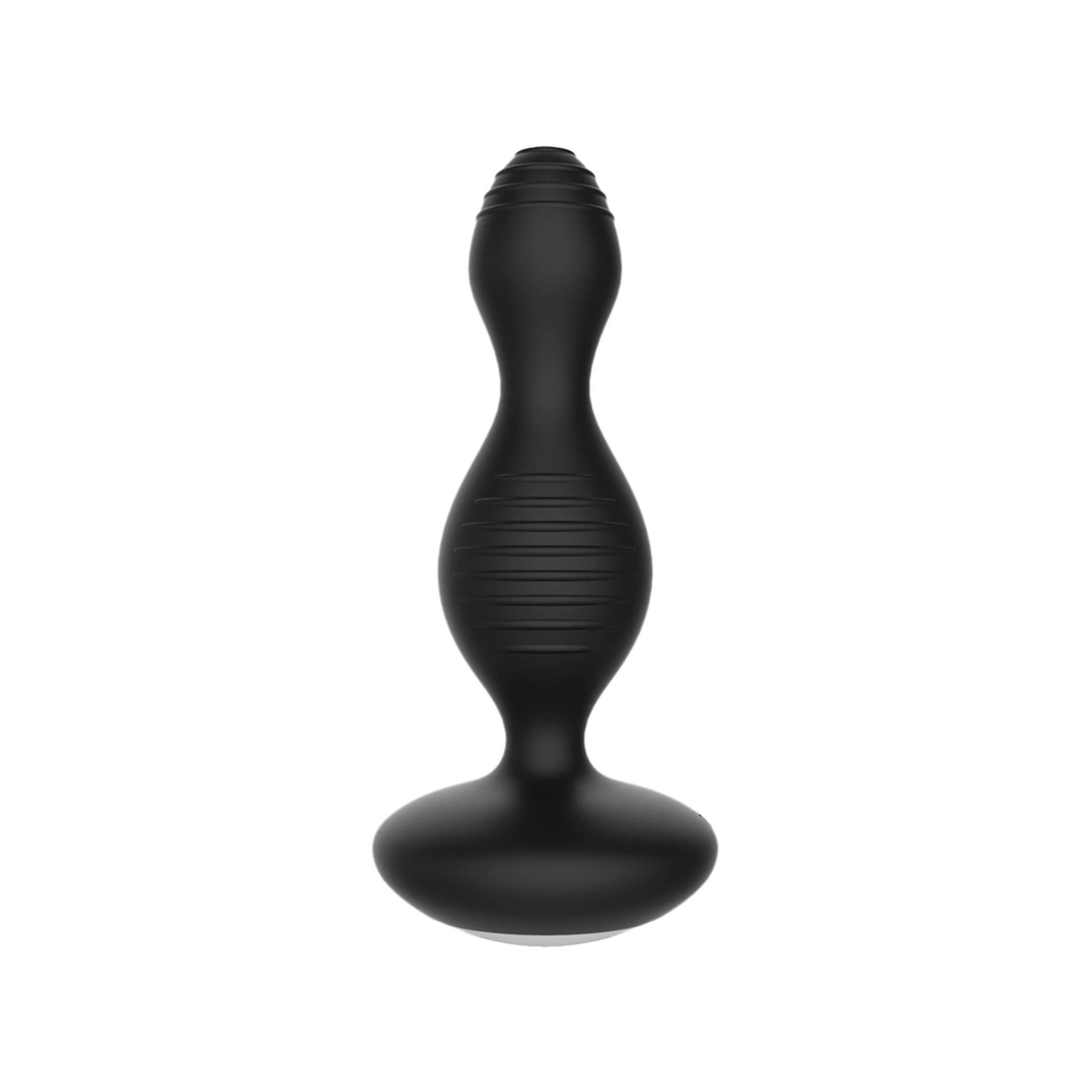 Wibrujący korek analny wykonany z czarnego silikonu ElectroShock by Shots 14 cm  Wibrujący korek analny wykonany z czarnego silikonu ElectroShock by Shots 14 cm