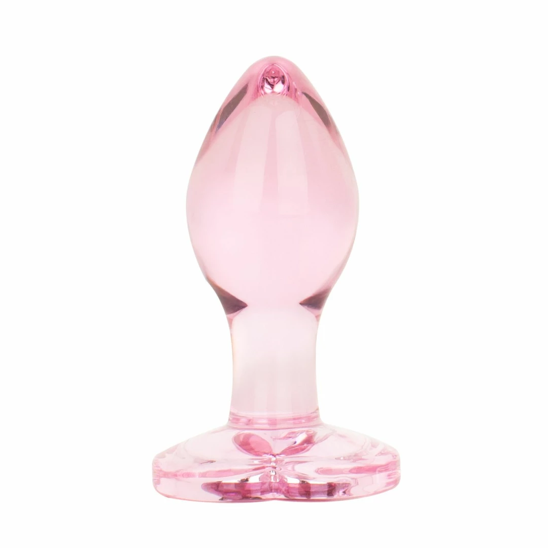 Anal Collection Szklany Korek Intymny Small 7 cm Rożowy Sercowe Zakończenie