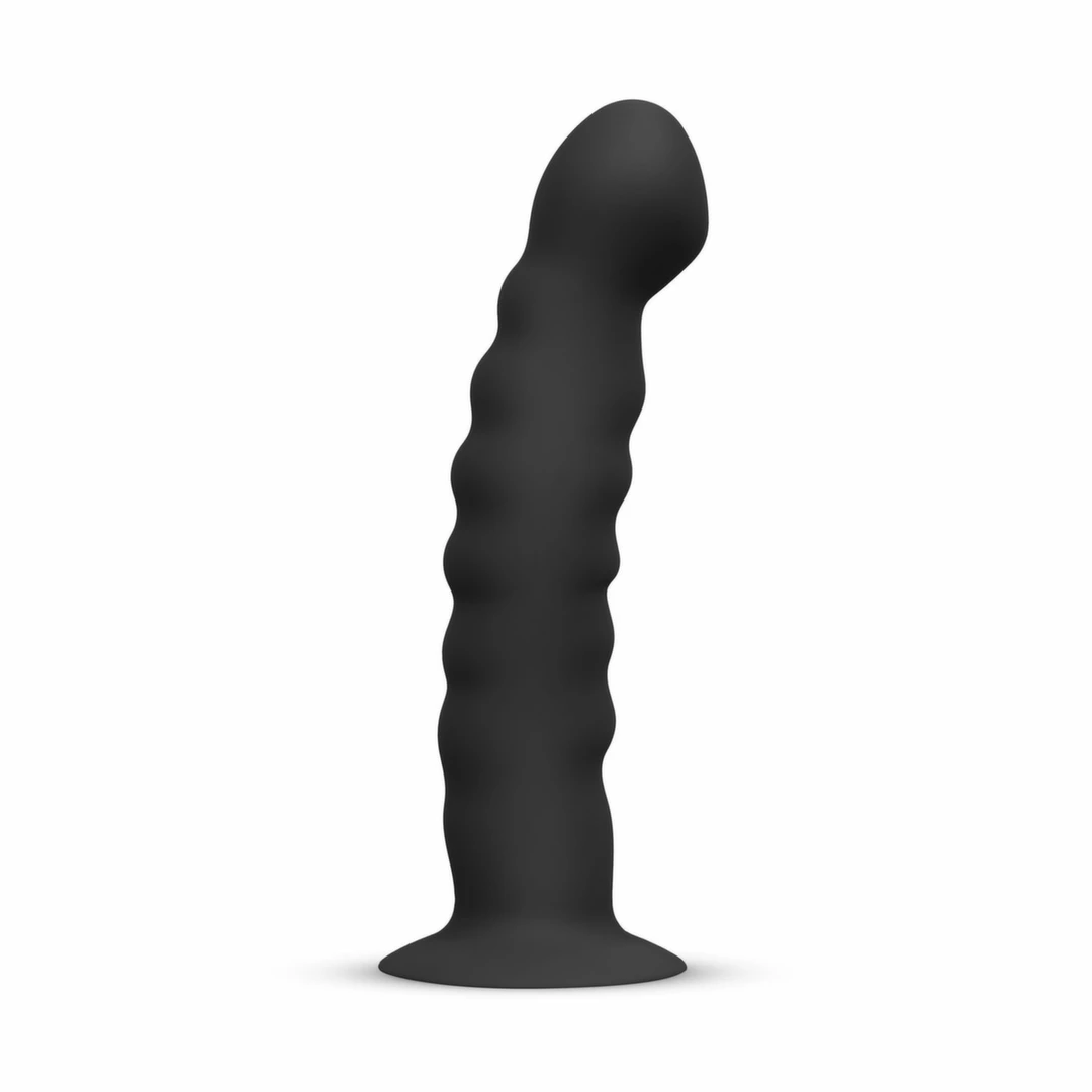 EasyToys Silicone Strap-On Bended - Zestaw z regulowanym uprzężą, silikonowy