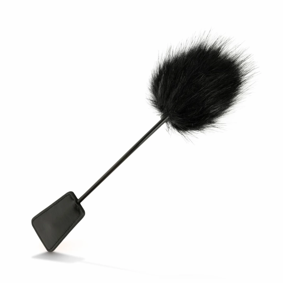 TeaseMe Duo Tickler & Whip Black 2w1 - piorka i bat do masażu 39 cm