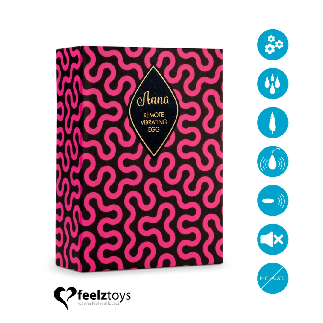 Jajko dopochwowe silikonowe w kształcie kropli z bezprzewodowym pilotem w kolorze biało turkusowym od FeelzToys Anna Deep 