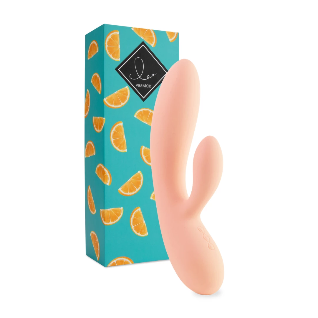 Wibrator silikonowy do masturbacji łechtaczki i punktu G zakrzywiony w kolorze beżowym FeelzToys Lea Citrus