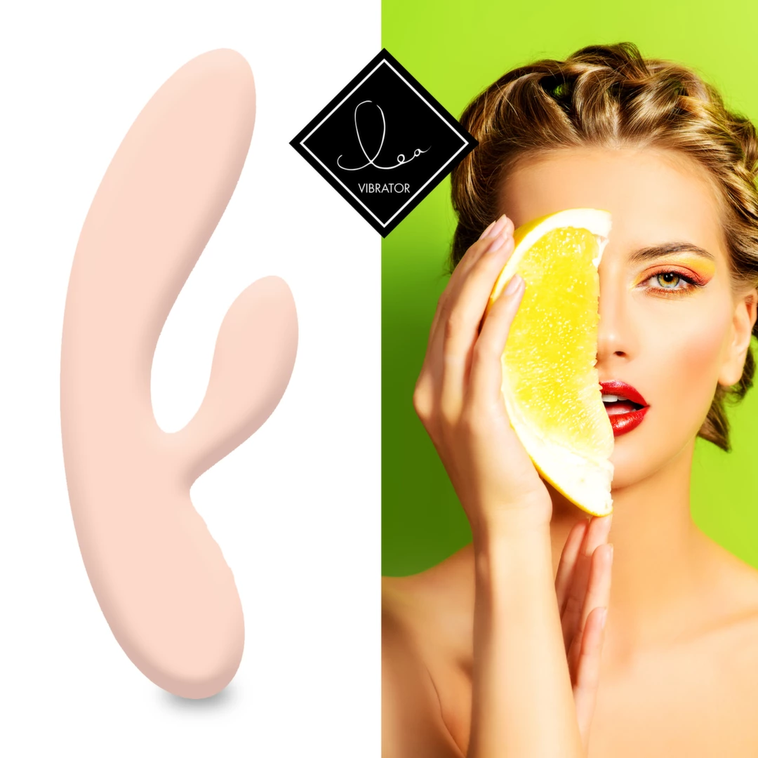 Wibrator silikonowy do masturbacji łechtaczki i punktu G zakrzywiony w kolorze beżowym FeelzToys Lea Citrus