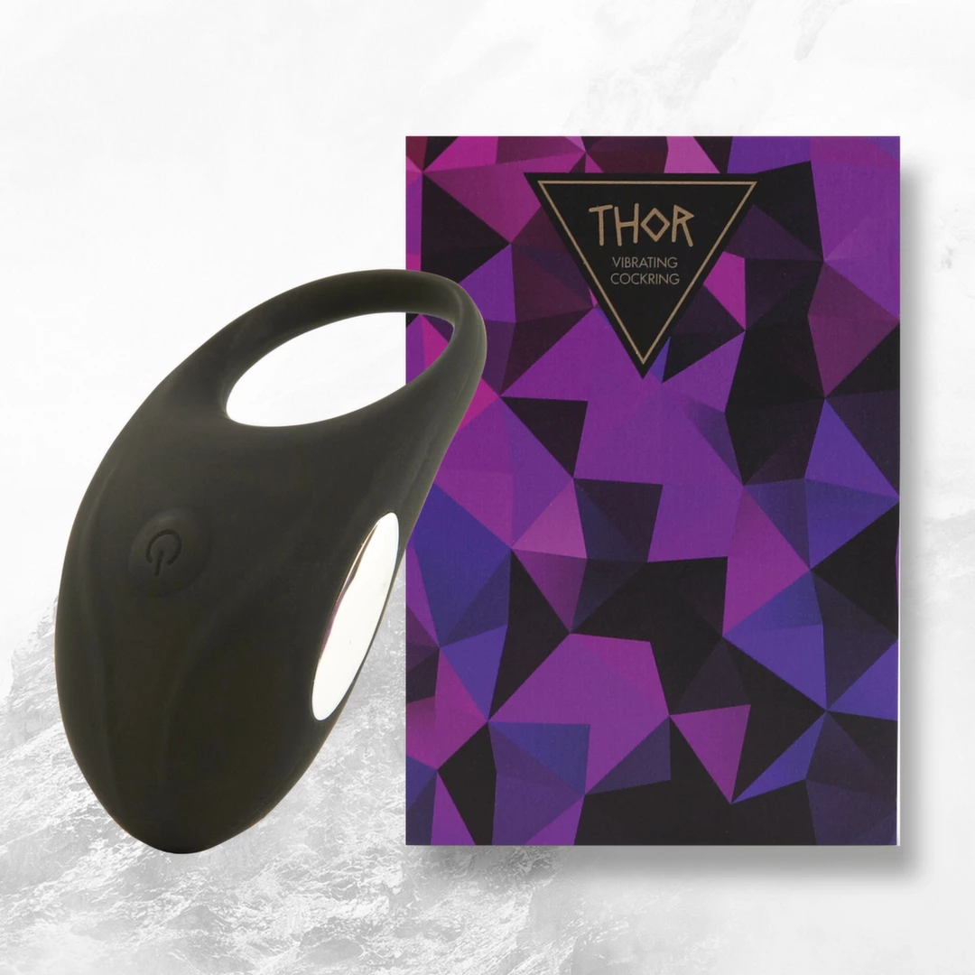 Wibrujący silikonowy pierścień na penisa w kolorze czarnym FeelzToys Thor