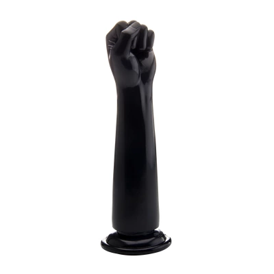 Dildo do masturbacji wykonane z czarnego silikonu w kształcie pięści z przyssawką Fist It by Shots 32 cm
