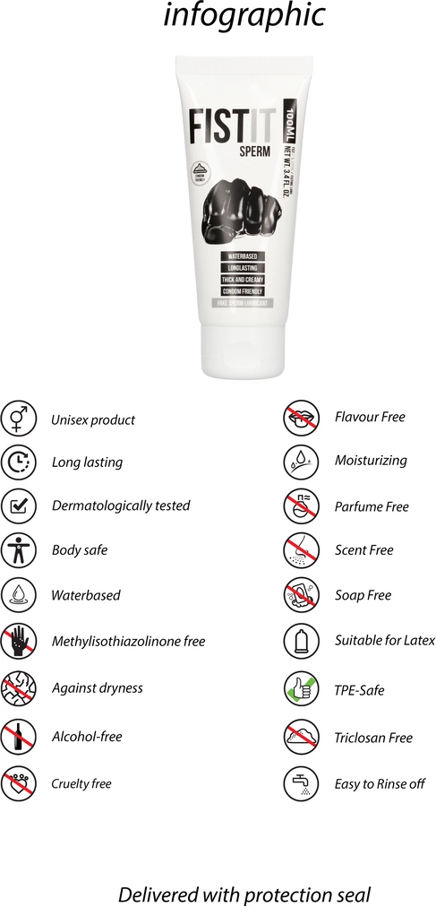 Nawilżający lubrykant sperma sztuczna na bazie wody Fist It by Shots 100 ml