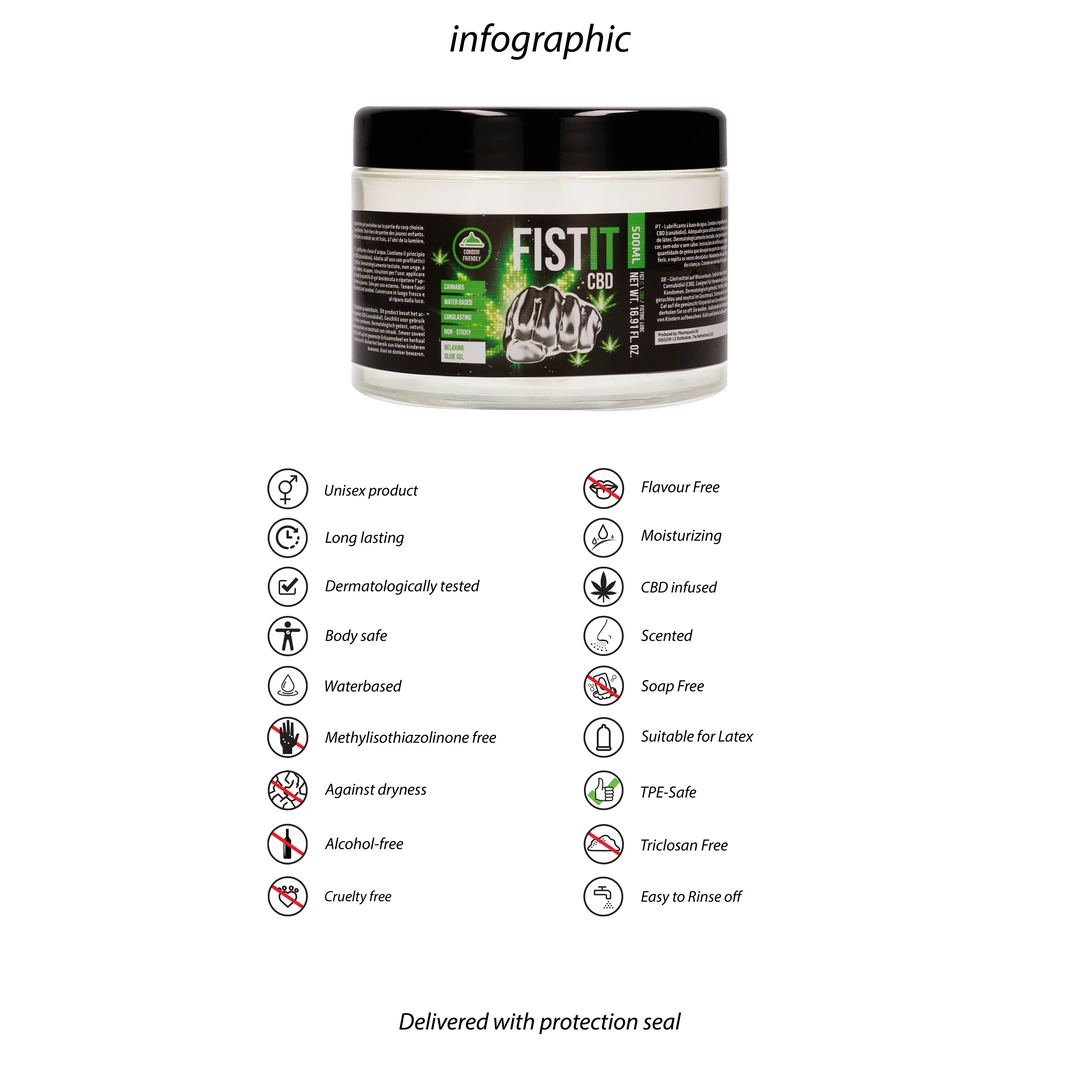 Lubrykant na bazie wody z CBD Fist It by Shots 500 ml