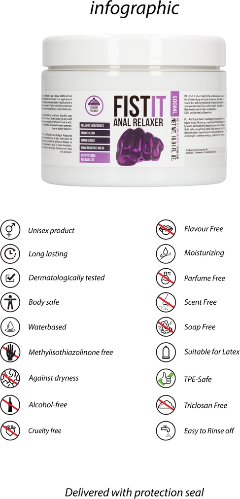 Relaksujący lubrykant na bazie wody do seksu analnego Fist It by Shots 500 ml