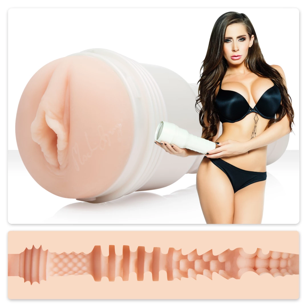 Beżowy masturbator waginy do masturbacji penisa z realistycznymi wybrzuszeniami wewnątrz Fleshlight Madison Ivy