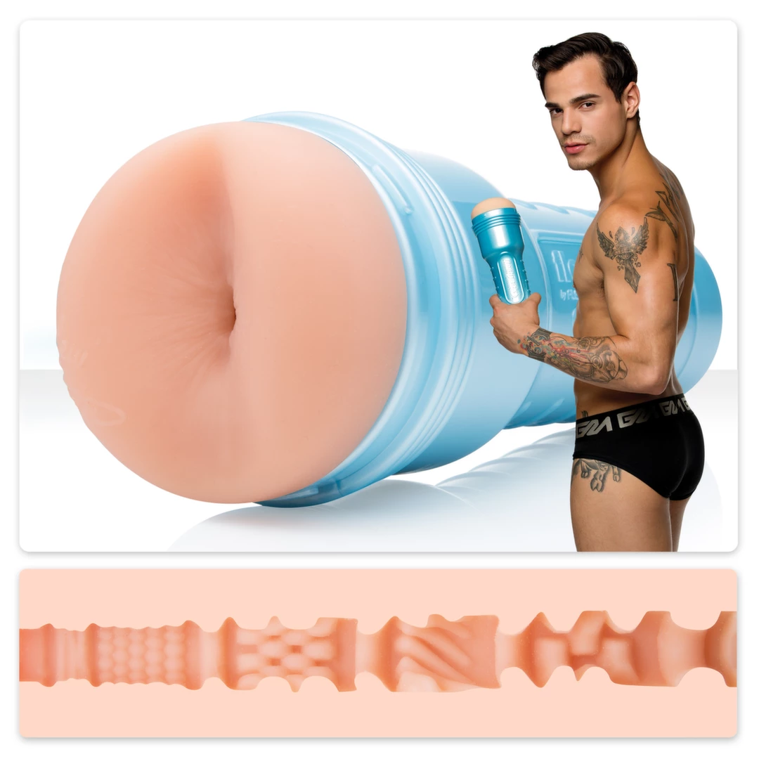 Beżowy masturbator do masturbacji penisa w kształcie tyłka Fleshlight Levi Karter 