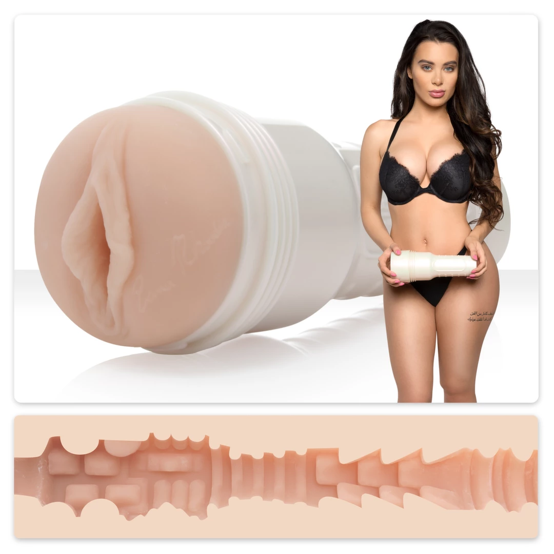 Beżowy masturbator waginy do masturbacji penisa z realistycznymi wybrzuszeniami wewnątrz Fleshlight Lana Rhoades