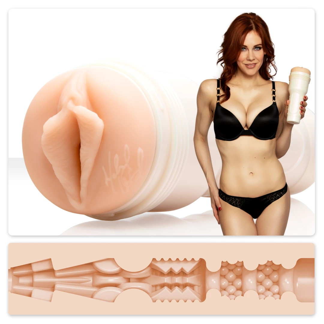 Beżowy masturbator waginy do masturbacji penisa z realistycznymi wybrzuszeniami wewnątrz Fleshlight Maitland Ward