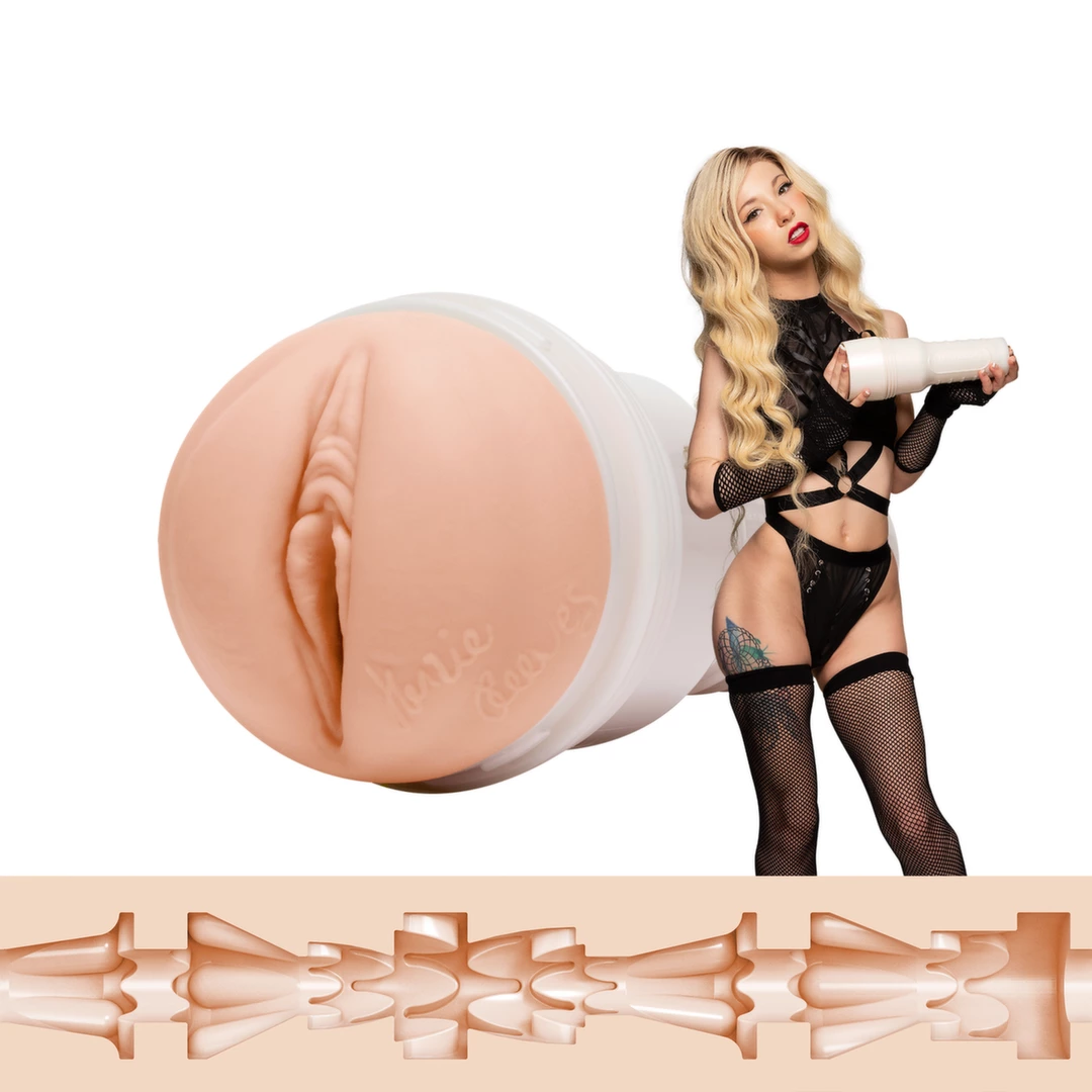 Beżowy masturbator waginy do masturbacji penisa z realistycznymi wybrzuszeniami wewnątrz Fleshlight Kenzie Reeves