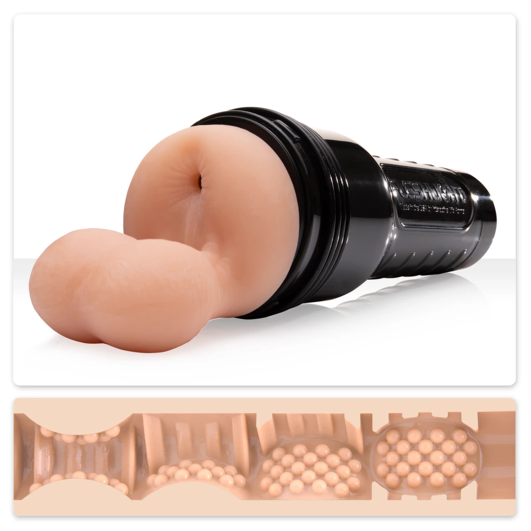 Beżowy masturbator do masturbacji penisa w kształcie tyłka z kulkami Fleshlight Fleshsack