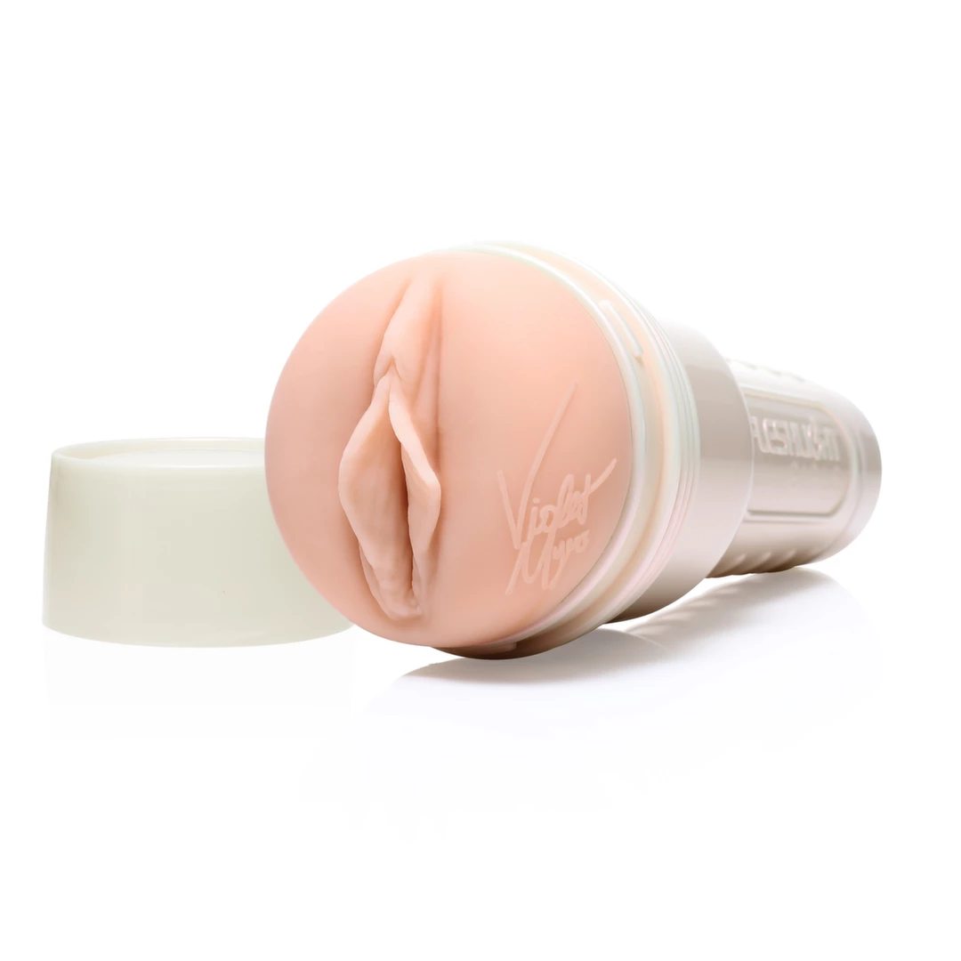 Beżowy masturbator waginy do masturbacji penisa z realistycznymi wybrzuszeniami wewnątrz Fleshlight Violet Myers