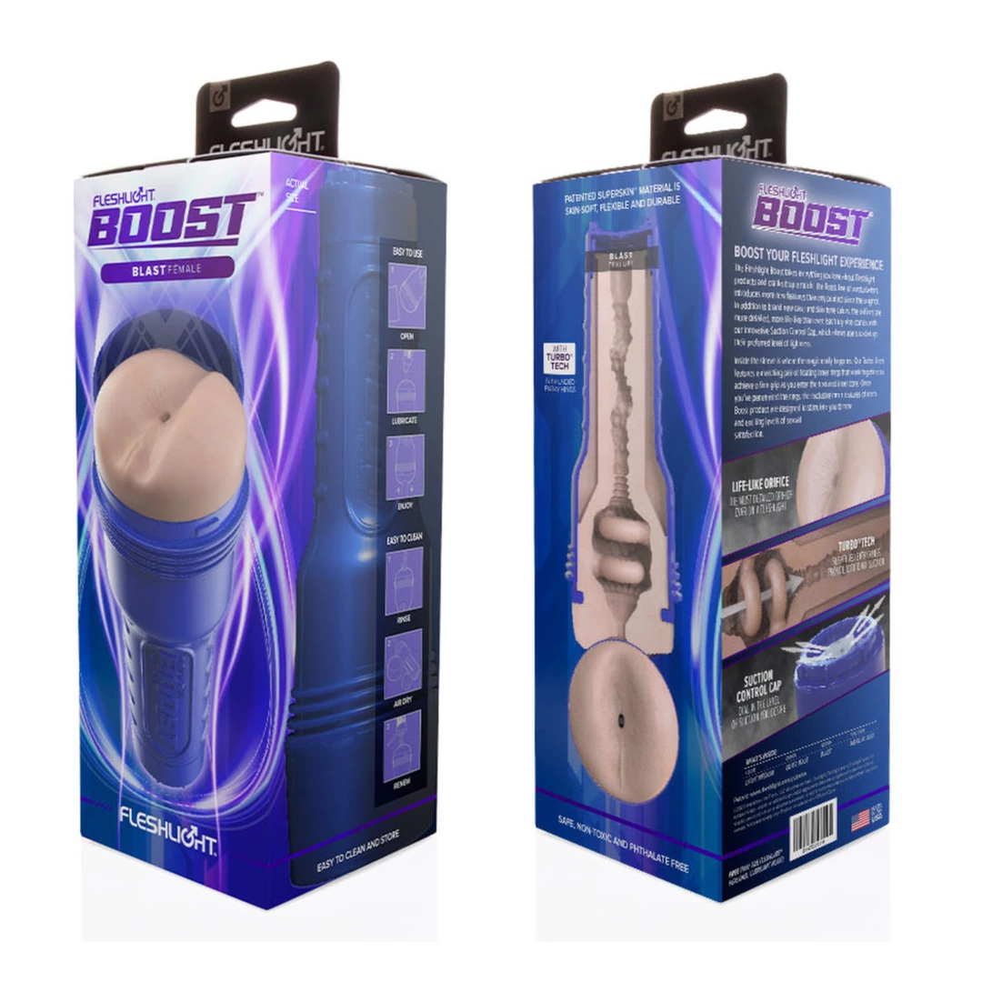 Beżowy masturbator do masturbacji penisa w kształcie tyłka Fleshlight Boost Blast 