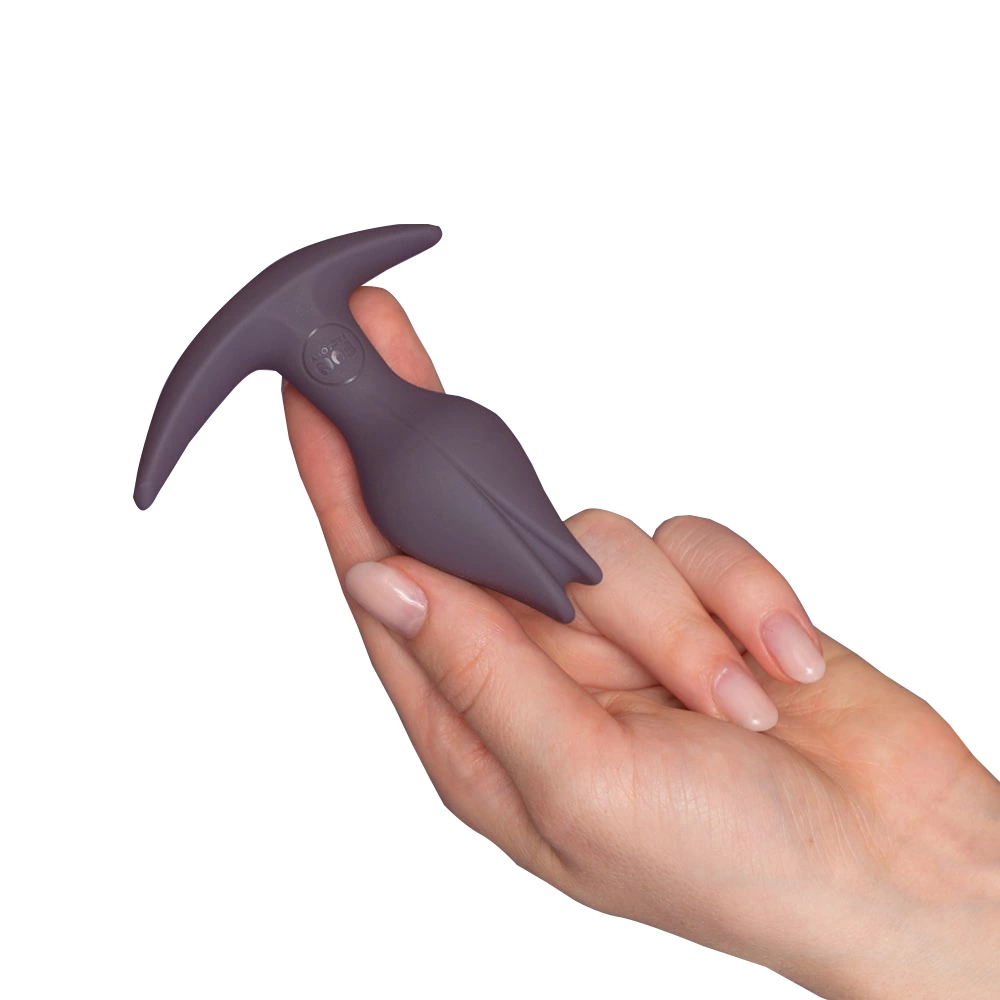 Korek analny wykonany z szarego silikonu w kształcie kwiatu Fun Factory Bootie Fem Dark Taupe