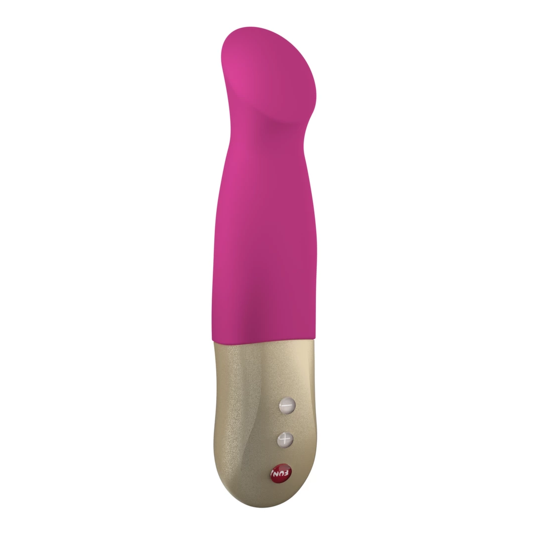 Karmazynowy silikonowy wibrator ze spłaszczoną końcówką do masturbacji łechtaczki i punktu G Fun Factory Sundaze Fuchsia