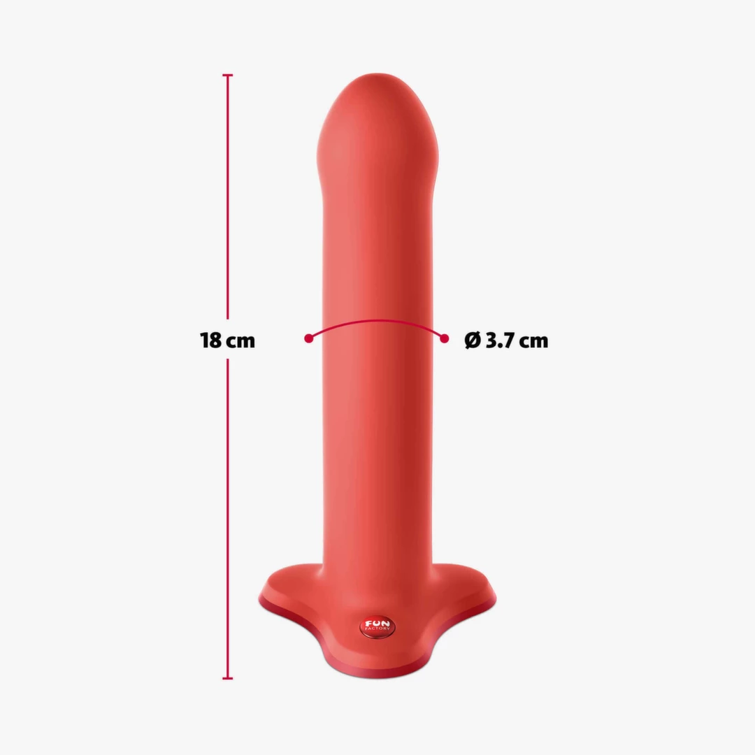 Dildo do masturbacji wykonane z czerwonego silikonu Fun Factory Magnum 18 cm