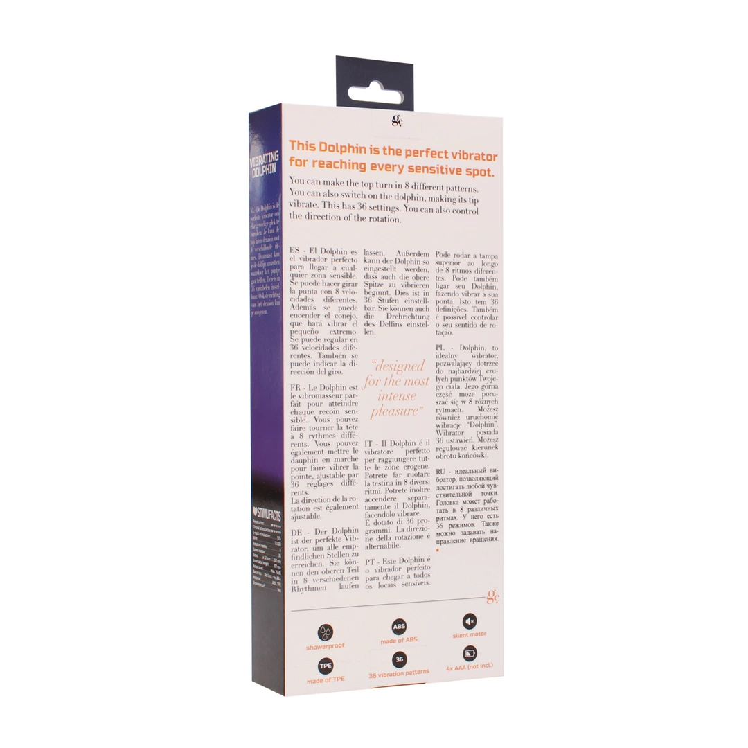 Wibrator delfinek do masturbacji pochwy wykonany z czarnego silikonu GC by shots