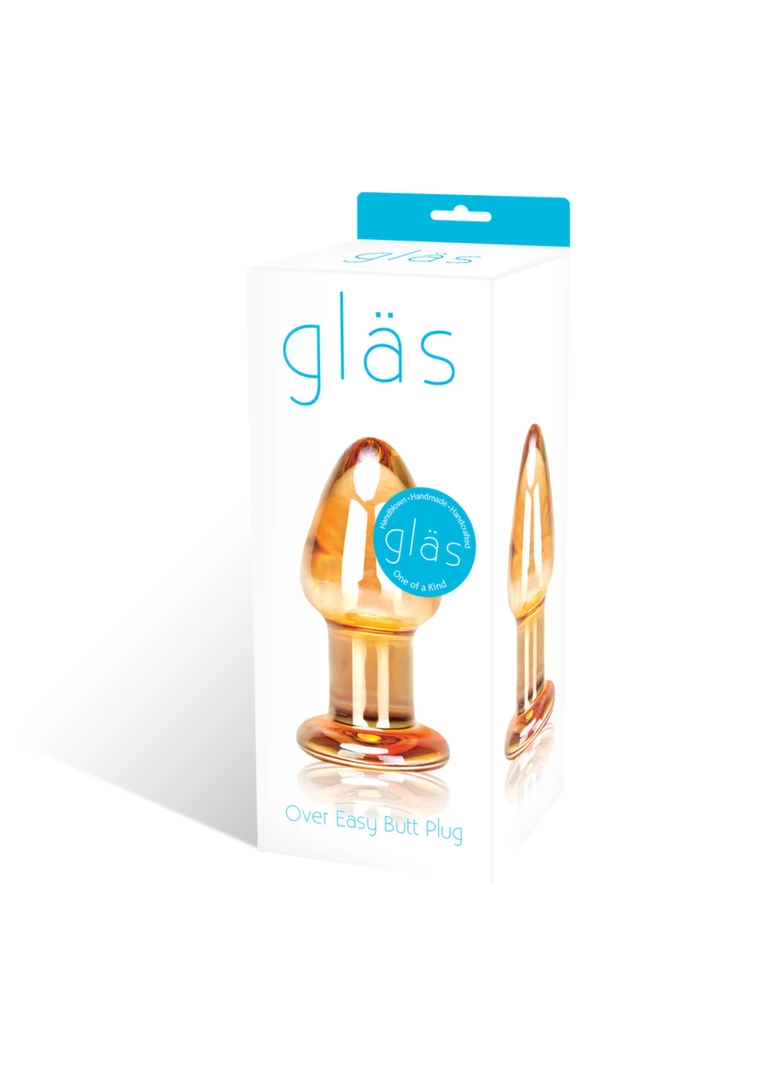 Korek analny wykonany z żółtego szkła Glas Over Easy