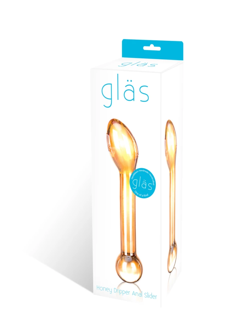Korek analny wykonany z przezroczystego szkła Glas Honey Dripper