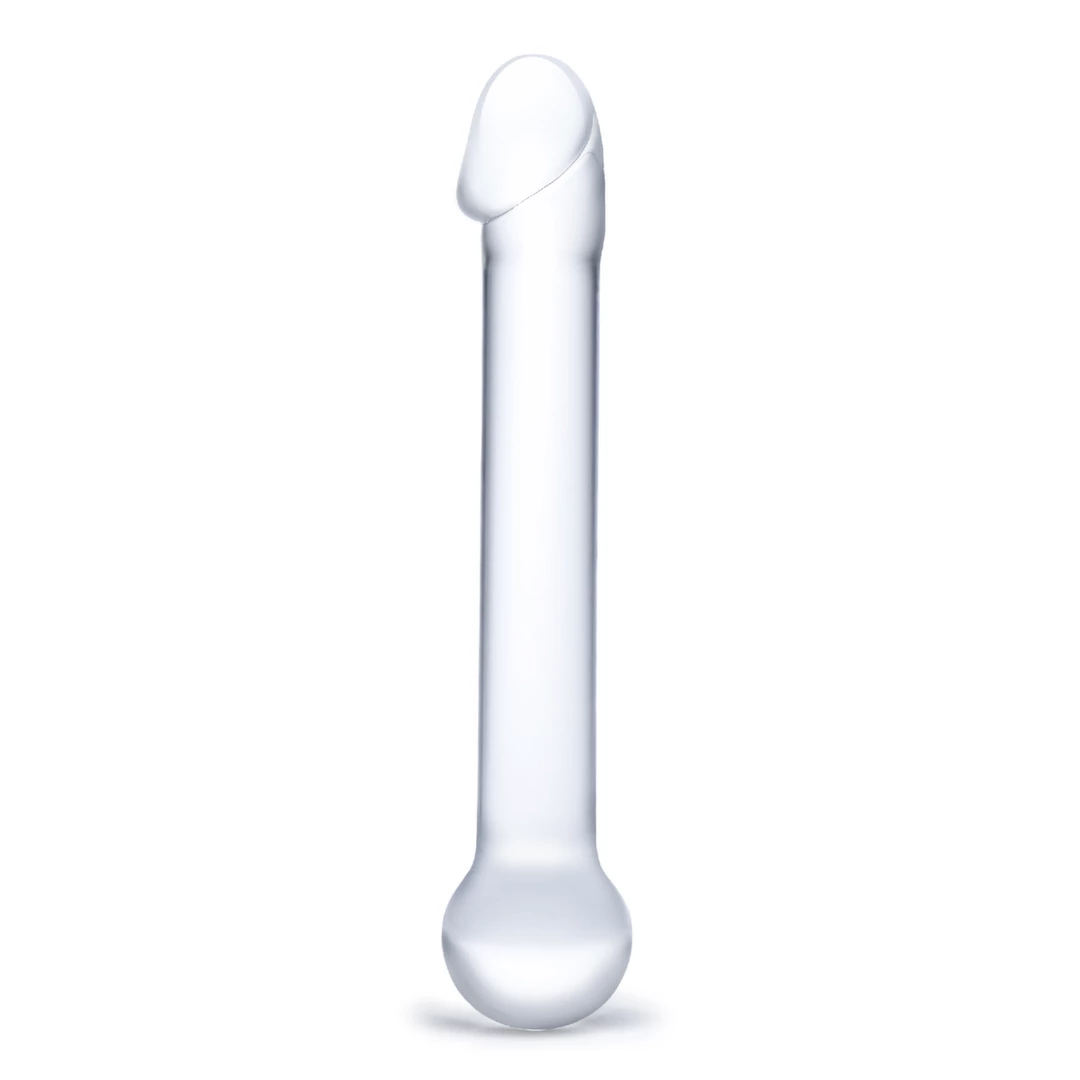 Realistyczny penis szklany do masturbacji przezroczysty z wybrzuszeniami Glas Realistic Head