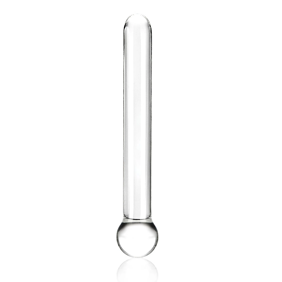 Penis szklany do masturbacji przezroczysty z wybrzuszeniami Glas Straight