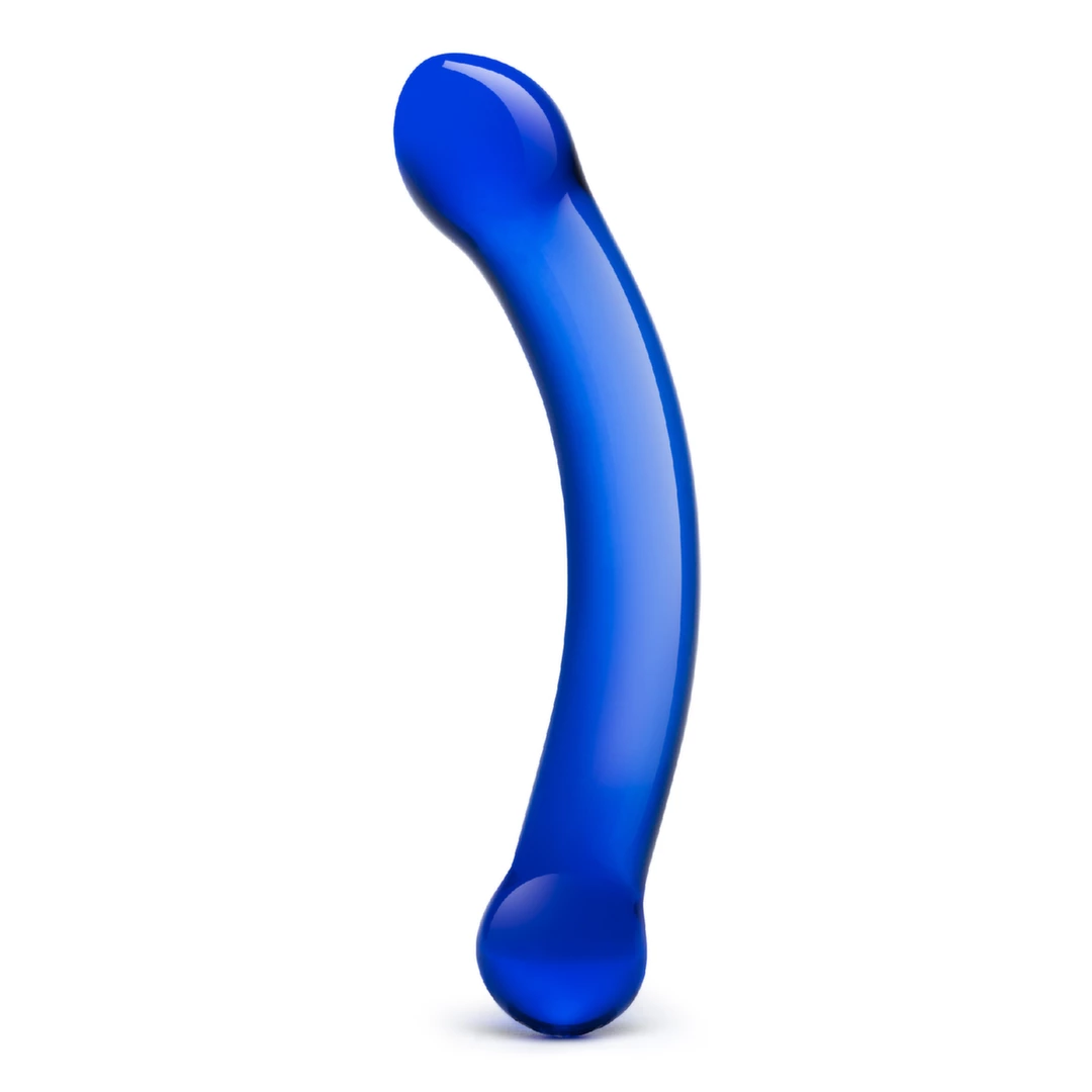 Penis szklany do masturbacji punktu G niebieski kolor Glas Curved G Spot