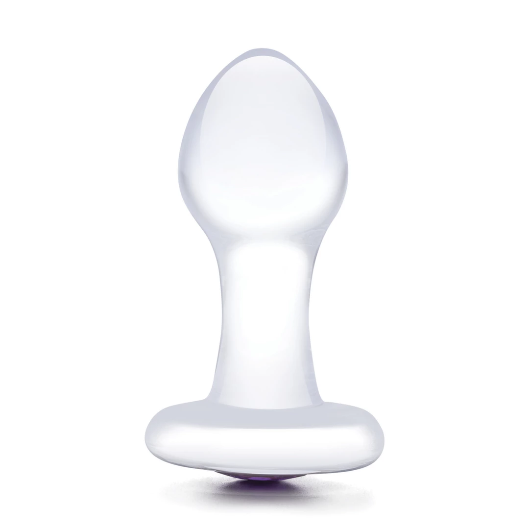 Szklany plug analny wykonany z przezroczystego szkła Glas Bling Bling