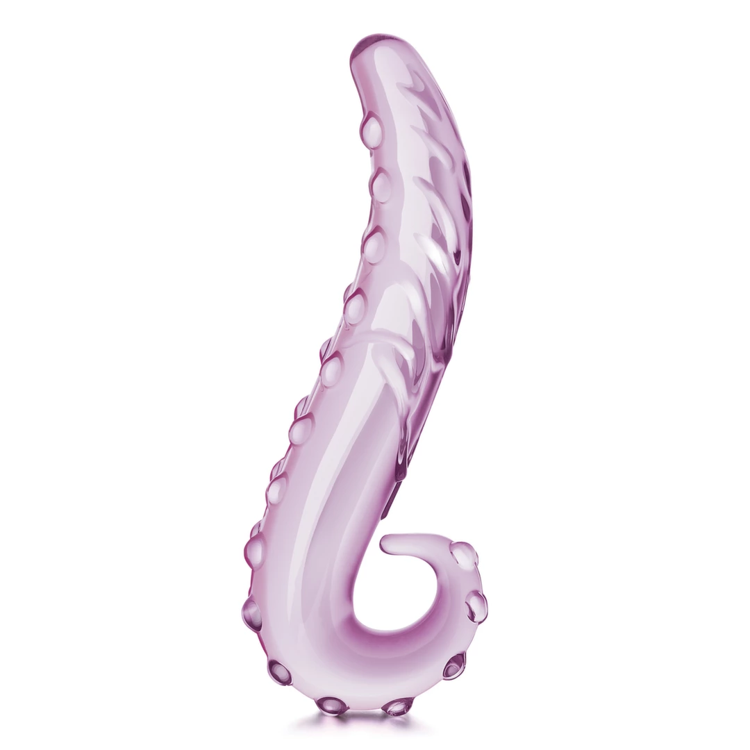 Penis szklany do masturbacji punktu G różowy w kształcie macek ośmiornicy Glas Lick It