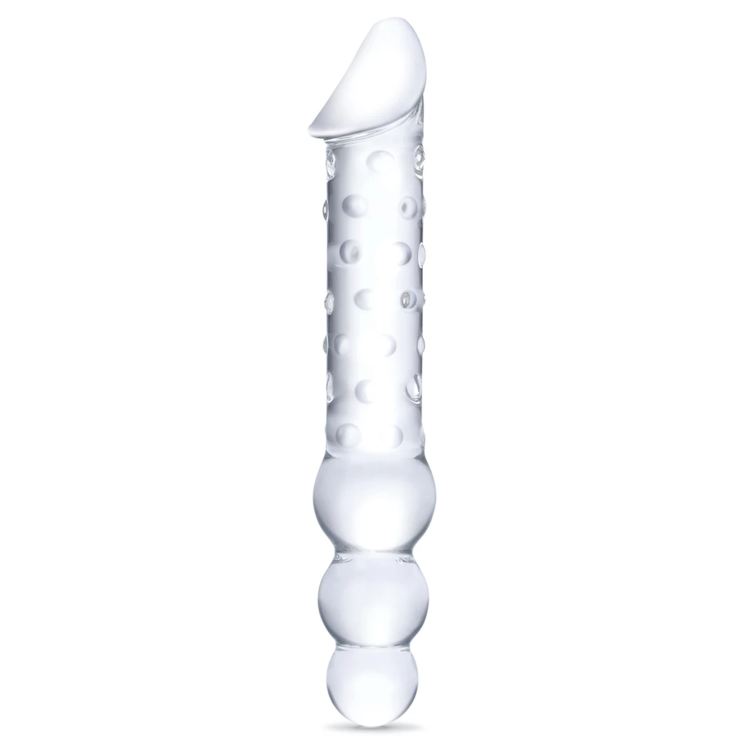Szklane dildo do masturbacji z wypukłościami Glas Double Ended