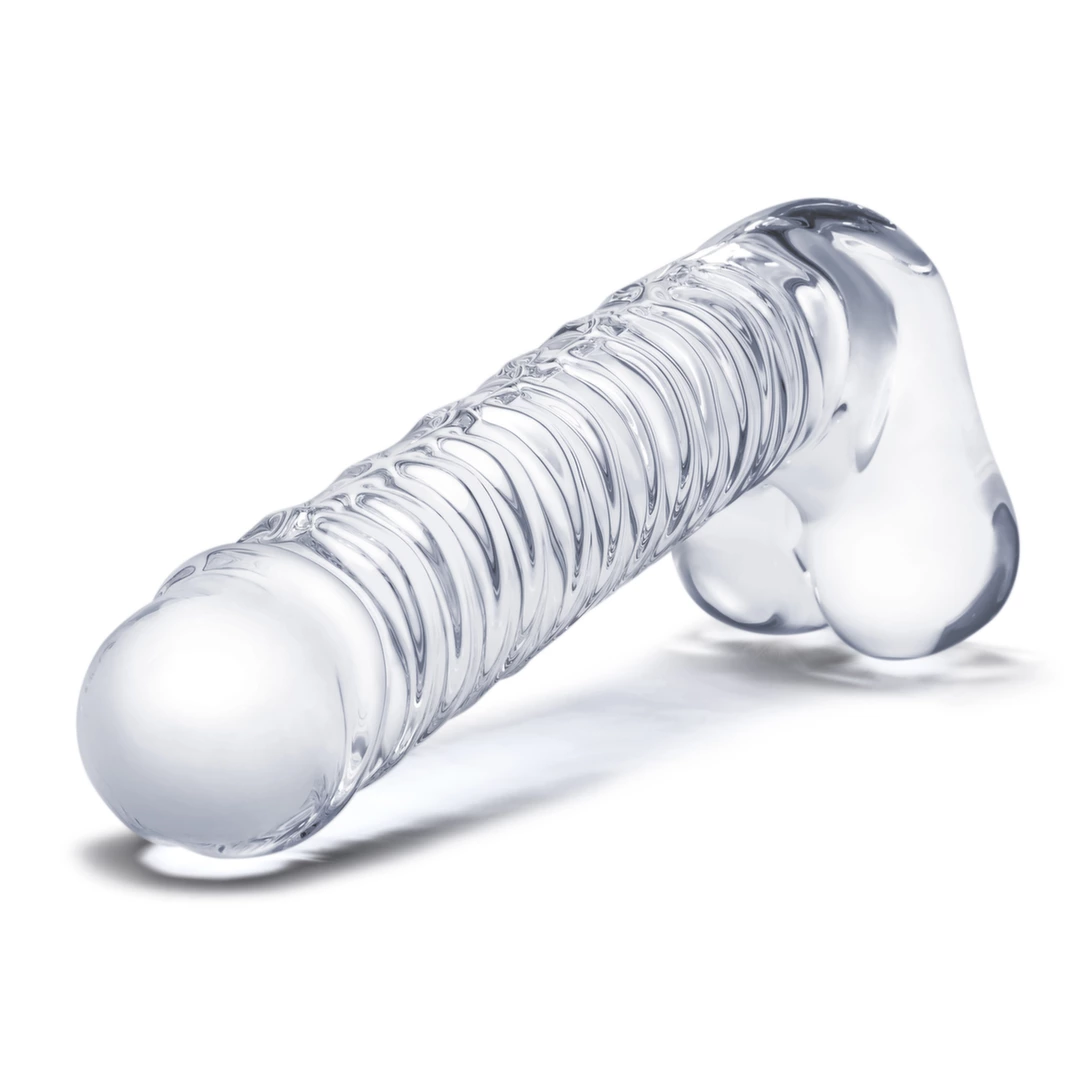 Szklane dildo do masturbacji z wypukłościami i kulkami Glas Realistic Ribbed 20 cm Szklane dildo do masturbacji z wypukłościami i kulkami Glas Realistic Ribbed 20 cm